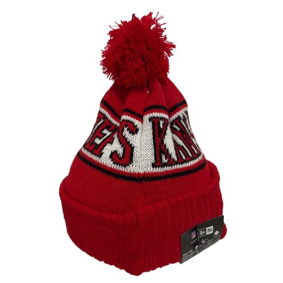 Kansas City Chiefs New Era NFL On Field Removeable Pom Beanie Football Athleisur - Picture 8 of 8